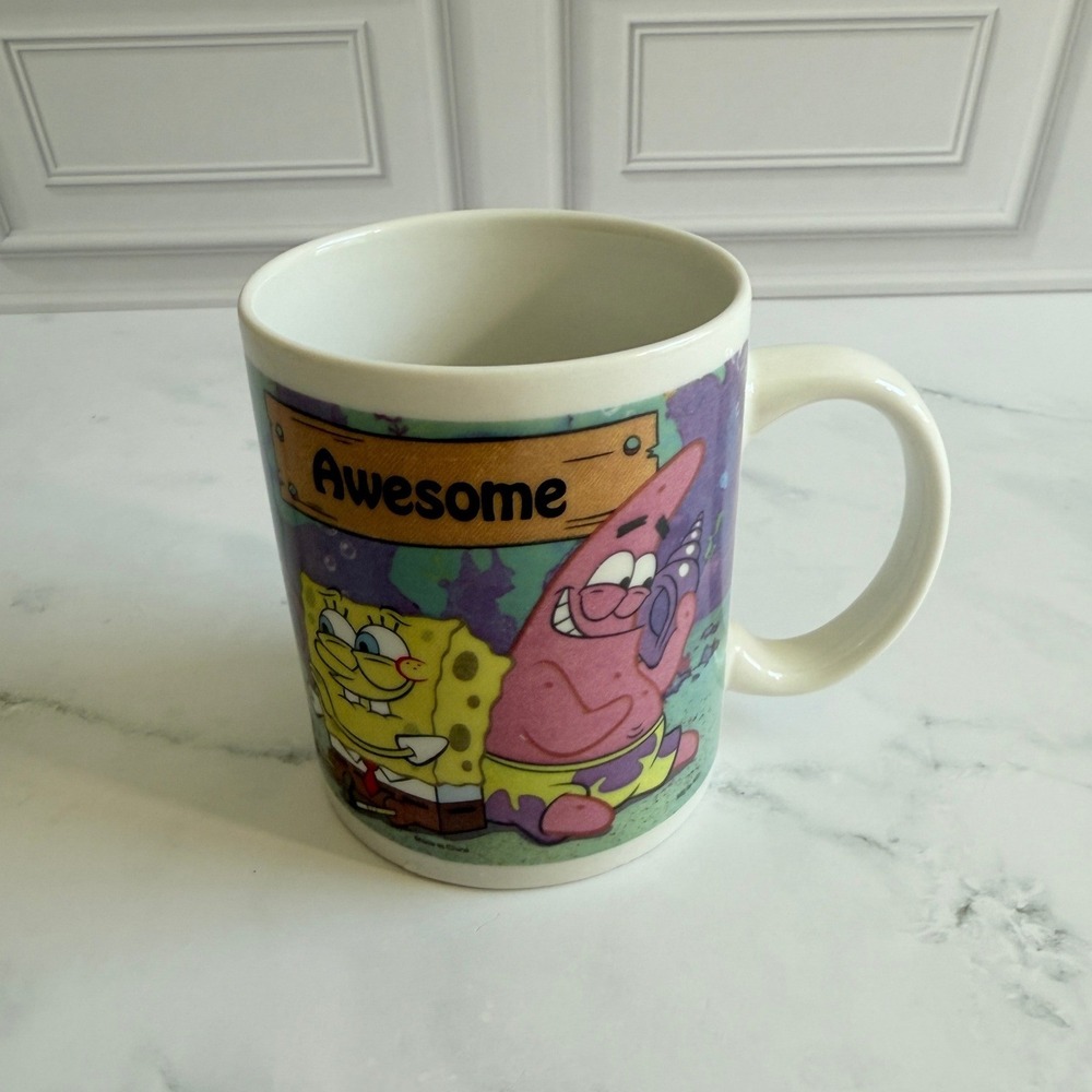 VTG 2005 SpongeBob Squarepants Awesome Mug Stephen Hillenburg 3 7/8"